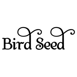 Bird Seed Vinyl Sticker - Feed Canister Label - Die Cut Decal - Swash - 6w x 2h inches - Cobalt