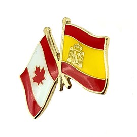 Spain Canada Flag Pin Badge Metal EU Europe Metal Lapel Pin Badge, Metal