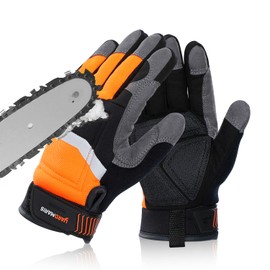 YARDMARIS All Purpose Chainsaw Gloves (Upgrade Technical Version), 12-Layer Chainsaw Protection on Left Hand, Safety Saw Protection Logging Gloves with Touchscreen Finger Tip