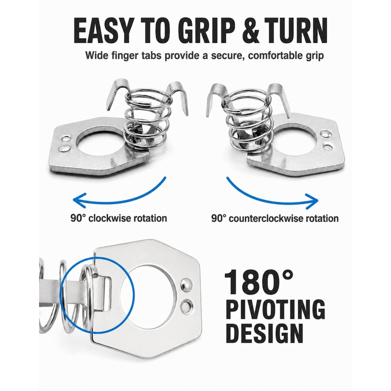 RV Water Heater Door Cover Latch-Stainless Steel Twist Cam Lock