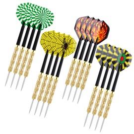 LDERFIV Pack of 12 Darts Metal Tip Darts Steel Darts Flights Steel Darts Steel Darts Steel Darts Professional Darts Set 14 g for Beginners and Hobbyists
