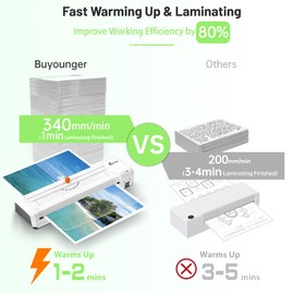 Buyounger Laminator Machine, A3 Laminator Machine with 30 Laminating Sheets, 13 Inch Laminating Machine with Built-in Paper Cutter & Corner Rounder, Thermal and Cold 11X17 for Home School Office