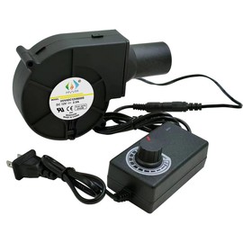 HVVH Dual Ball 12V 6000RPM 110CFM Multifunctional Variable Speed Fan DC5521 Female Air Mover Blower Fan for DIY Computer Case, Mining Server, 3D Printers, Cooking and Barbecue with AC Adapter