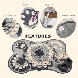 Snuffle Mat for Dogs, Pet Snuffle Matt for Small and Medium Dogs, Interactive Sniff Mat Feeding Mat for Puppies, Slow Feeder Sniffing Dog Treat Mat for Training and Stress Relief