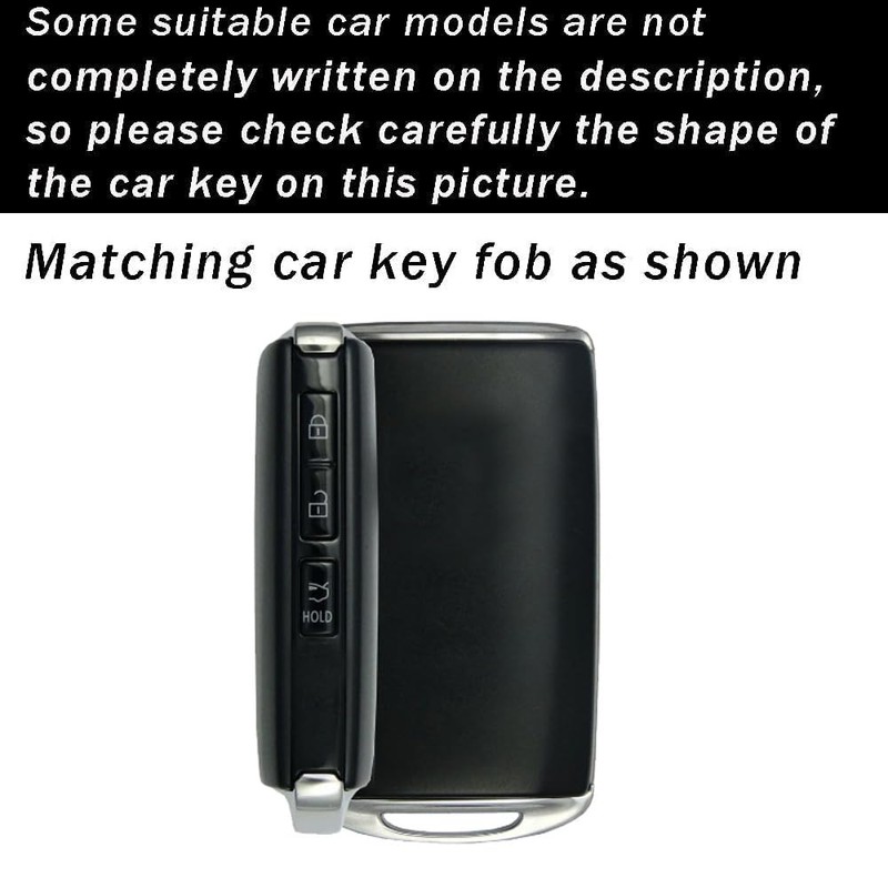 ontto 3-Buttons Key Fob Case Metal Frame Key Shell Leather