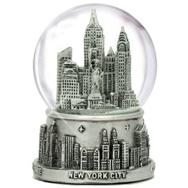 New York City Snow Globe NYC Souvenir 3.5 Inches Silver