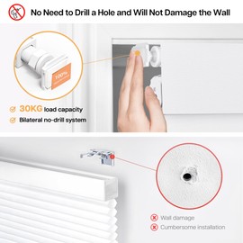 LazBlinds No Drill Blinds for Indoor Windows, Blackout Roller Shades, Cordless Window Blinds, Thermal Insulated Fabric UV Protection, for in Home and Office, 33.5" W x 72" H, White