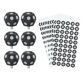 sourcing map 6 Pcs 3D Magnetic Ball Marker with 1000 Pcs 6x10mm 3D Scanning Markers 3D Tracking Dots Reference Point 3D Target Diffuse Reflection Markers 3D Scanner Turntable Compatible