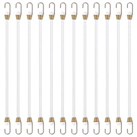 Ymapinc 12PCS White Bungee Cords with Hooks, 10 Inch Rubber Straps for Camping, Luggage, Roof Racks, Car Tents, Bikes, Rvs, and Outdoor Activities Durable and Versatile Small Bungee Straps