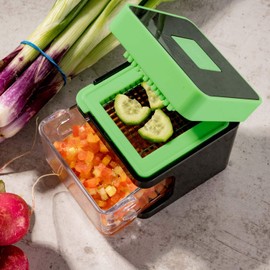 Genius Nicer Dicer Spicy | 4 Pieces | Vegetable Cutter | All-Slicer | Onion Cutter Colour Green, A34155