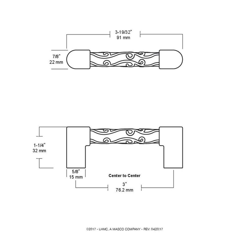 Liberty P16310C-281-C Crystal Lace Cabinet Hardware Handle Bar Pull