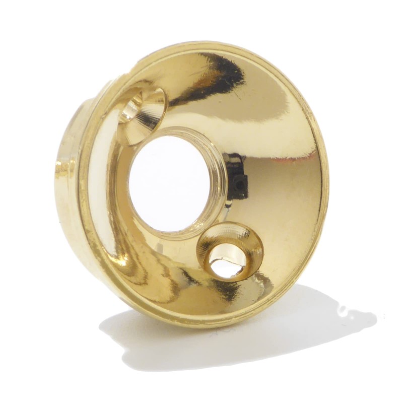 Electric guitar input jack socket plate in gold round telecaster