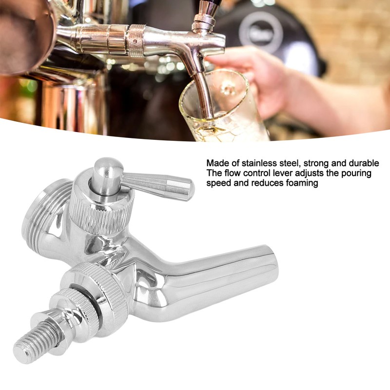 Beer Flow Control Faucet Stainless Steel Beer Tap with Dust