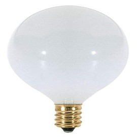 Satco S3260 120V Candelabra Base 25-Watt G16.5 Light Bulb, Gloss White