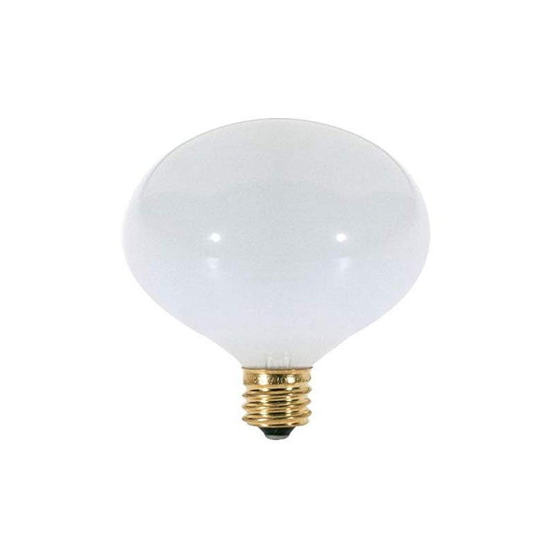 Satco S3260 120V Candelabra Base 25-Watt G16.5 Light Bulb, Gloss