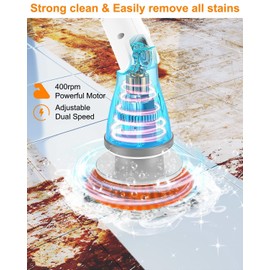 Genew Electric Scrubtastic Rechargeable Cordless Spin Scrubber 6 Head Car Cleaning Mop