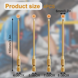 Bamyli RC Tool Set, 4 in 1 Allen Hex Screwdriver and Nut Driver Tool Kit, 1.5 mm, 2.0 mm, 2.5 mm, 3.0 mm, RC Tool Set with Cross Key Sleeve for Model Making and Axial