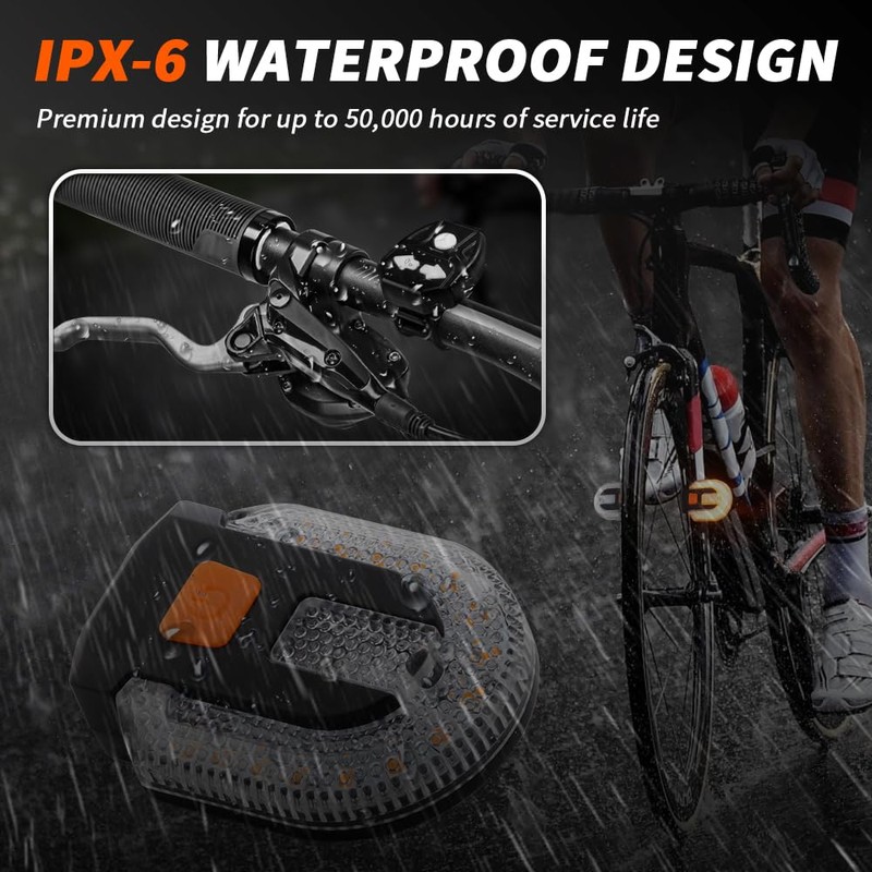 4Pcs Turn Signals for Bicycles with Alarm, USB Charging Remote