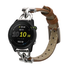 kwmobile Real Leather Watch Strap Compatible with Garmin vivoactive 4 / Venu 3 / Venu 2 / Forerunner 255 - Fitness Tracker Replacement Sports Wristband with Clasp