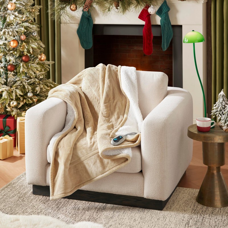 Beautyrest Heated Blanket, Electric Blanket, Soft, Warm, Reversible Plush -