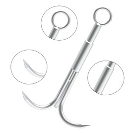 MHDMAG Grappling Hook, Anchor Hook, Carabiner Climbing Hook with 3-Claw Stainless Steel Hooks for Anchor Retrieving, Outdoor Hiking, Tree Limb Removal (Max Grappling Hook)