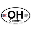 US Decal, Inc. Camden, Ohio Oval Sticker with State Flag