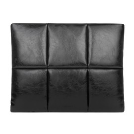 Comfyable Puffy Laptop Sleeve 13 Inch 14 Inch, Puffer Laptop Carrying Case for Women, Pillow Case Compatible for MacBook Air M3 2024 M2 M1, MacBook Pro 13 in 14 in, PU Leather Cover, Gold