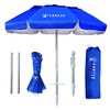 AMMSUN 6ft Folded Portable Travel Beach Umbrella with Sand Anchor