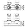 S SIENOC H-valve connection set, centre connection/radiator valves, thermostat for