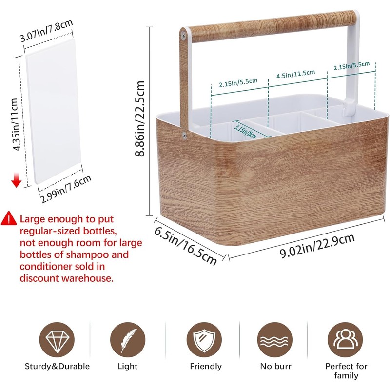 Portable Shower Caddy for Bathroom Storage – Adjustable Dividers &