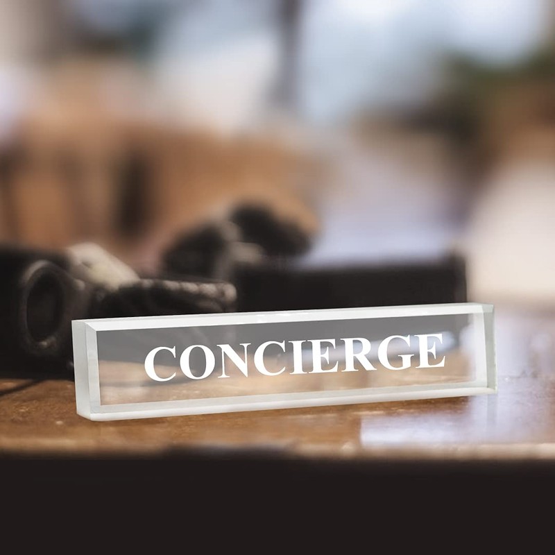 Concierge 2" x 8" Frosted Acrylic - Office Desk Accessories