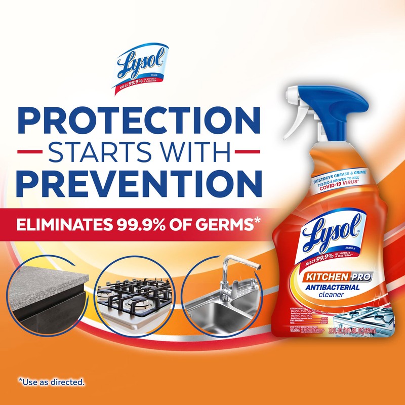 Lysol Pro Kitchen Spray Cleaner and Degreaser, Antibacterial All Purpose