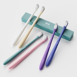 親享 歯ブラシ やわらかめ 極細毛 6本セット 個包装 キャップ付き デンタルフロス付属 大人用 オーラルケア スパイラル毛