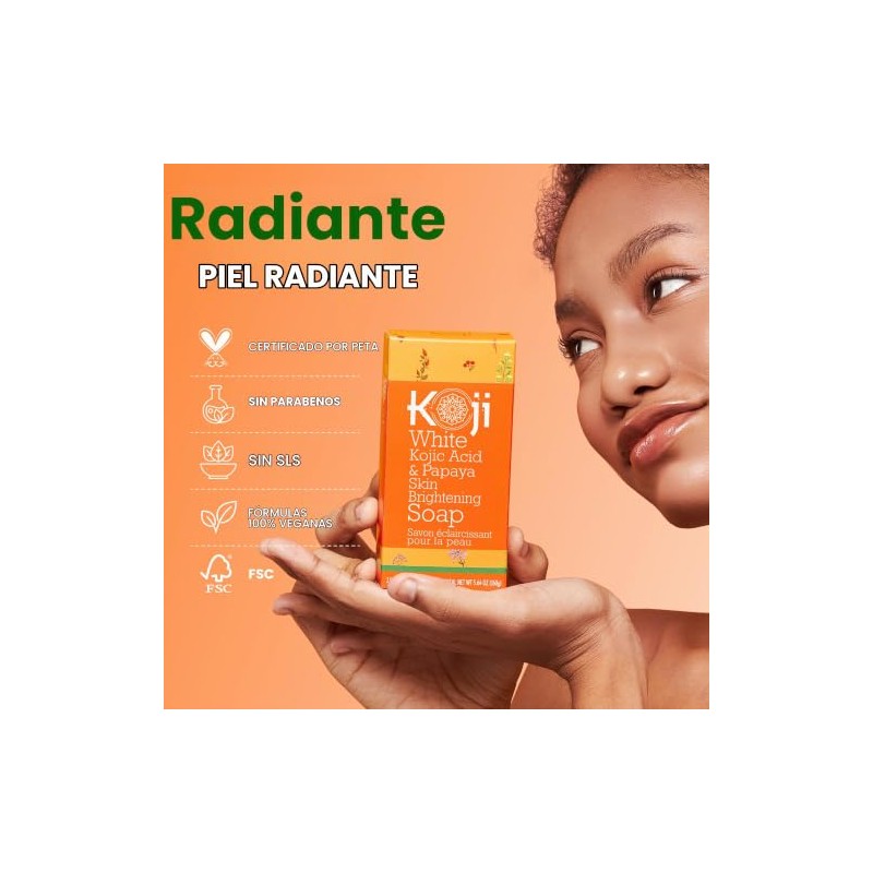 Koji White - Jabón Aclarante con Ácido Kójico y Papaya,