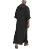 Jacansi Mens Cotton Thobe long Sleeve V Neck Solid Robe