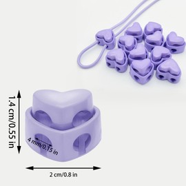 20PCS Knitting Needle Stoppers Heart Plastic Cord Locks Double Hole Needle Point Protectors Locks Spring Toggle Stopper Knitting Accessories for Hand DIY Supplies