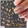 3D Bronzing Gold Marble Nail Art Stickers, 6pcs Blue Purple