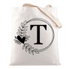 HOLLP Alphabet Shopping Bag A/C/J/K/M/S/T/N/B/L/R Letter Initial Tote Bag (Tote