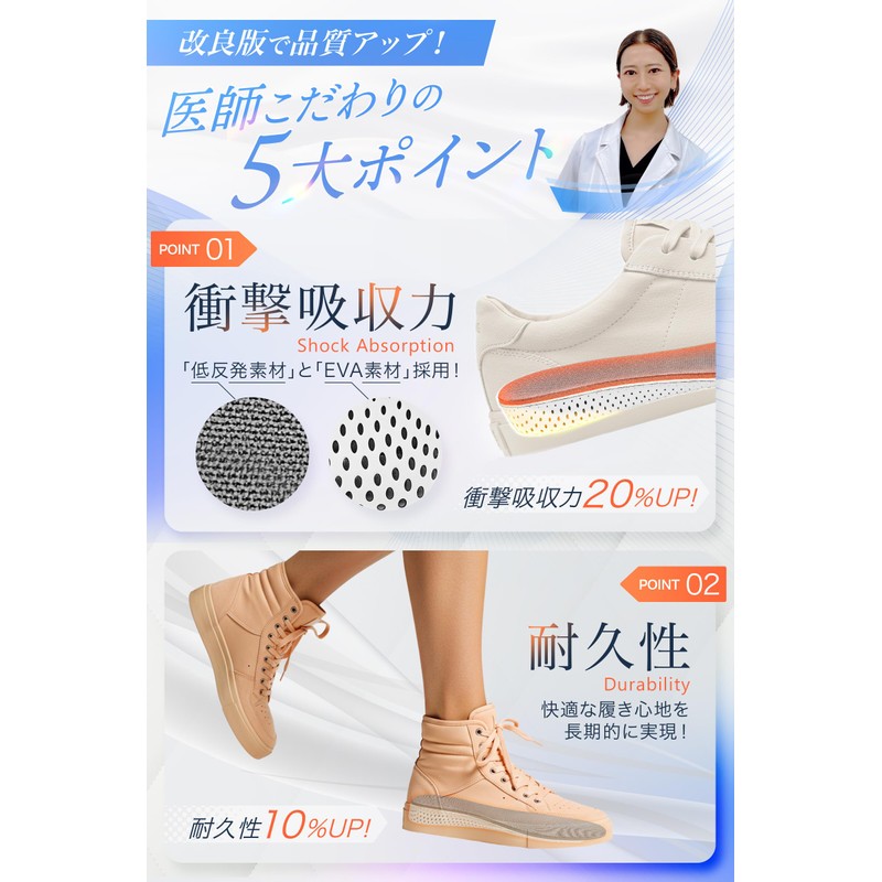 【Physician-reviewed and improved】Secret Insoles 4 types (2cm～5cm) Height Increase Low-rebound