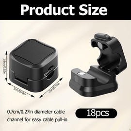Handy-Ladekabelhalter, 18 Stück, Kabel-Clips, verstellbarer Kabel-Organizer, magnetischer Kabel-Organizer zum Aufladen von Schreibtischtelefonen, USB, HDMI, Audio, PC, Auto, Büro, Zuhause, Schwarz