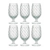 Creative Co-Op Glass Hobnail Stemmed Drinking Glass, Clear, Set of