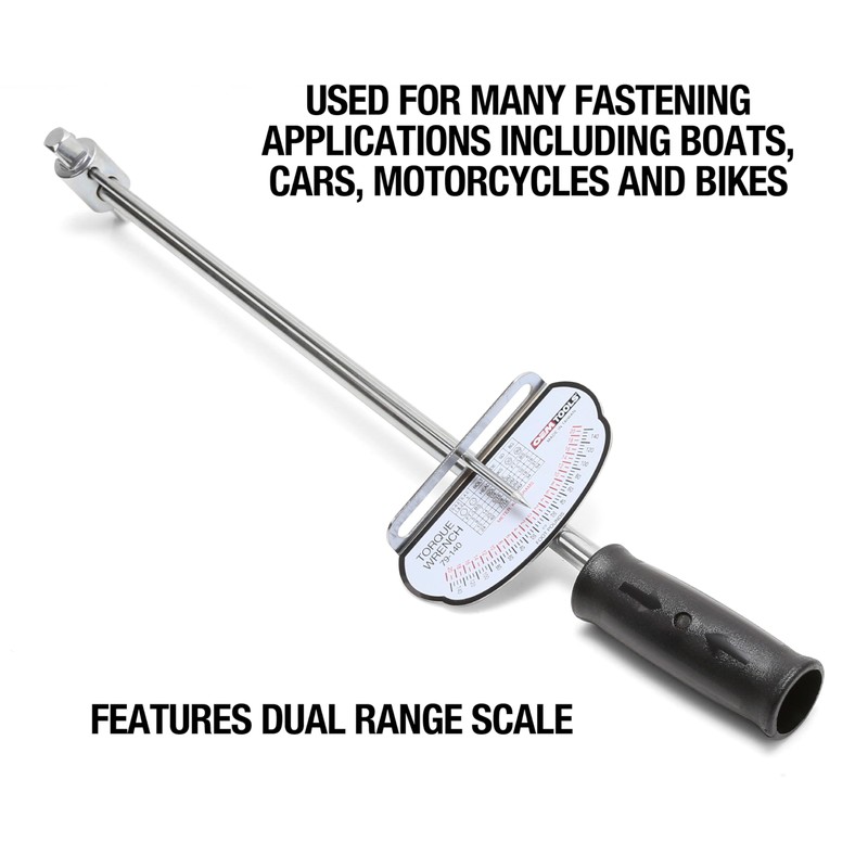 OEMTOOLS 79-140 Torque Wrench 1/2 Drive, Beam Style, 0–150 Ft/Lb