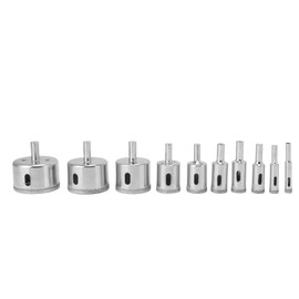 10PCS Diamond Drill Bit Diamond Hole Saw for Glass Tile Ceramic Marble Porcelain Cutting 8 10 14 16 18 22 26 38 45 50mm