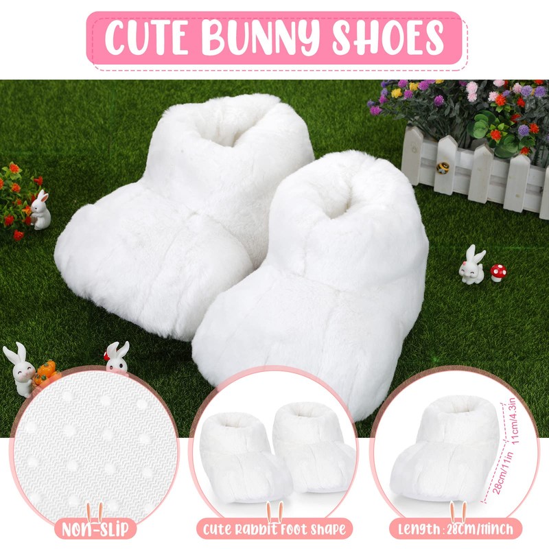 Vicenpal 8 Pieces Halloween Rabbit Costume Set Bunny Shoes Headband