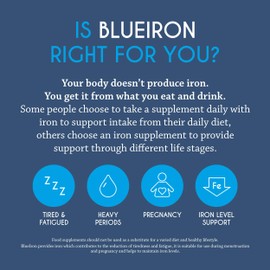 Blueiron High Strength Drops 50ml - Iron Supplement with Nordic Blueberries +Vitamin C - Suitable for Vegans - Easily Absorbed and Gentle on The Stomach