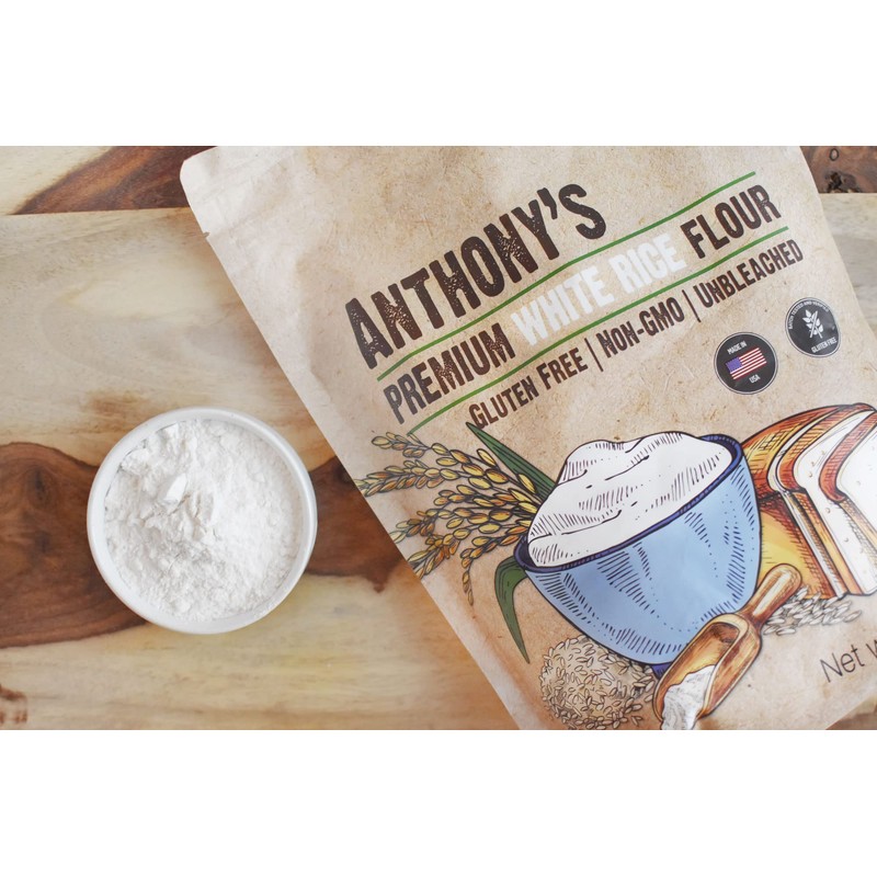 Anthony's Premium White Rice Flour, 3 lb, Gluten Free, Non