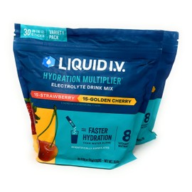 Liquid I.V. Hydration Multiplier, 30 Individual Serving Stick Packs in Resealable Pouch Flavor : Golden Cherry & Strawberry (2), 2.7 pounds