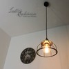 Licht-Erlebnisse Vintage Pendant Light Black Copper Wire Frame Shade Industrial