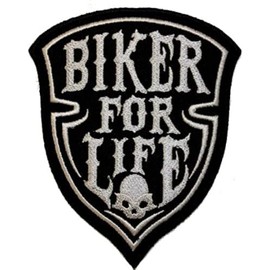SUMA SHOP Patch Écusson Biker For Life Skull Pour Blouson Et Vest