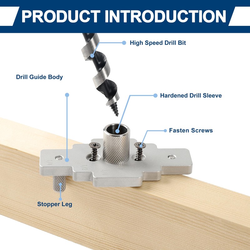 Floating Shelf Bracket Dowel Jig Kit with 1/2" x 9"